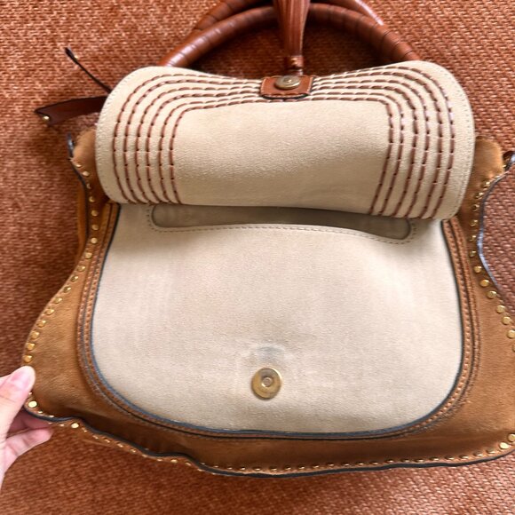 CHLOE Suede Medium Marcie Satchel Bag - Picture 4 of 9